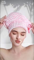 Шапочка-чалма для сушіння волосся рожева