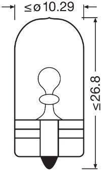 Автолампа Osram 5W 12V W2.1X9.5D (к/т 2 шт)