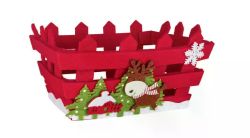 Новорічний декоративний кошик із фетру червоний