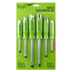 Набір викруток ударних хрест та шліц, 6 предметів