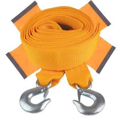 Трос буксирувальний 6т стрічка 60мм х 5м помаранчевий(/2 гаки,прапорці,сумка)