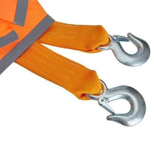 Трос буксирувальний 6т стрічка 60мм х 5м помаранчевий(/2 гаки,прапорці,сумка)