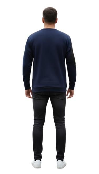 Батник чоловічий на флісі великих розмірів темно-синій 4XL