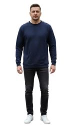 Батник чоловічий на флісі великих розмірів темно-синій 4XL