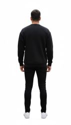 Батник чоловічий на флісі великих розмірів чорний 8XL