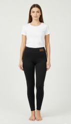 Лосини жіночі махрові чорні (р.- 48-56)