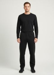 Штани спортивні чоловічі фліс чорні (54)