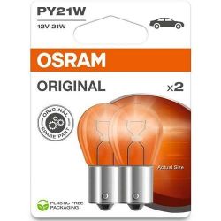 Автолампа Osram PY21W 12V BAU15s (к/т 2 шт)